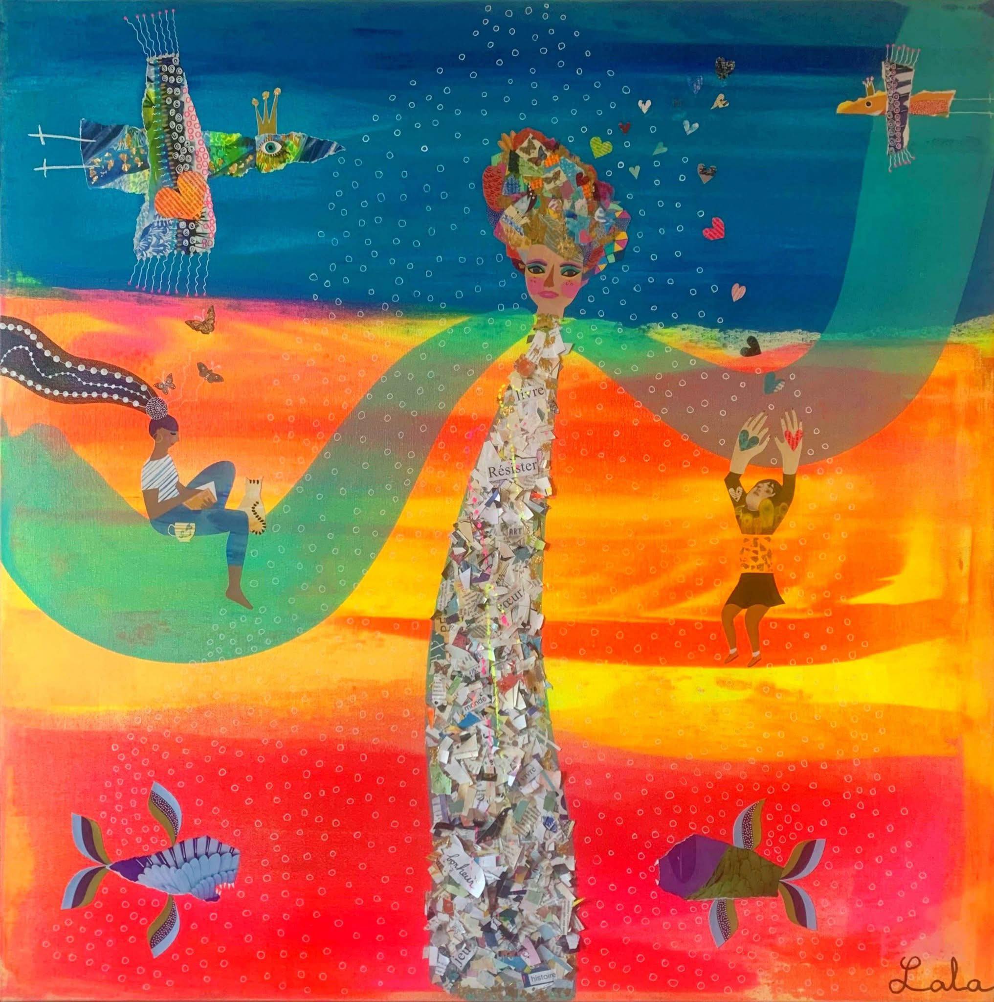 RESISTER 100X100 ACRYLIQUE ET COLLAGE FEVRIER 2025 RESISTER 100X100 ACRYLIQUE ET COLLAGE FEVRIER 2025